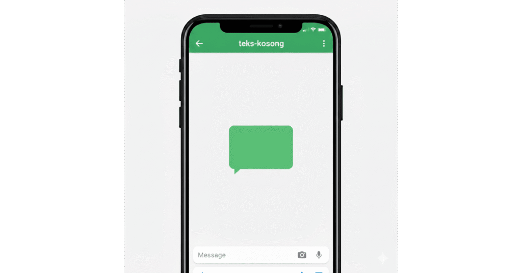 An image showing a smartphone with an empty chat bubble on the WhatsApp screen